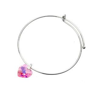 Bianca Stone Swarovski Crystal Heart Charm Bangle
